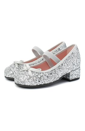 Детские туфли с перемычкой PRETTY BALLERINAS серебряного цвета по цене 14850 руб., арт. 44.097/KYLIE | Фото 1 Детские туфли с перемычкой PRETTY BALLERINAS серебряного цвета, арт. 44.097/KYLIE | Фото 1 (Материал внешний: Экокожа, Текстиль; Материал внутренний: Натуральная кожа; Длина стельки: 15,2)