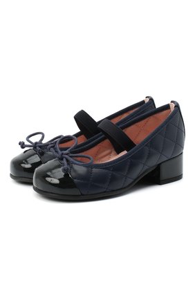 Детские кожаные туфли PRETTY BALLERINAS синего цвета по цене 11650 руб., арт. 48.402/SHADE/C0T0N | Фото 1 Детские кожаные туфли PRETTY BALLERINAS синего цвета, арт. 48.402/SHADE/C0T0N | Фото 1