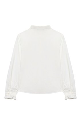 Детское хлопковая блузка EMPORIO ARMANI белого цвета по цене 11350 руб., арт. 6H3C01/3N3SZ | Фото 2 Детское хлопковая блузка EMPORIO ARMANI белого цвета, арт. 6H3C01/3N3SZ | Фото 2 (Материал внешний: Хлопок; Рукава: Длинные; Ростовка одежда: 10 - 11 лет | 140 - 146см, 13 - 15 лет | 158 см, 16 лет | 164 см, 4 года | 104 см, 5 лет | 110 см, 6 лет | 116 см, 7 лет | 122 см, 8 лет | 128 см, 9 лет | 134 см)
