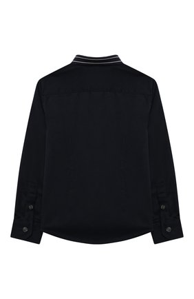 Детская хлопковая рубашка EMPORIO ARMANI синего цвета по цене 7995 руб., арт. 6H4CP8/1NXYZ | Фото 2 Детская хлопковая рубашка EMPORIO ARMANI синего цвета, арт. 6H4CP8/1NXYZ | Фото 2 (Материал внешний: Хлопок; Рукава: Длинные; Случай: Повседневный; Ростовка одежда: 10 - 11 лет | 140 - 146см, 13 - 15 лет | 158 см, 16 лет | 164 см, 4 года | 104 см, 5 лет | 110 см, 6 лет | 116 см, 7 лет | 122 см, 8 лет | 128 см, 9 лет | 134 см)