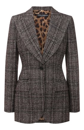 Женский жакет DOLCE & GABBANA коричневого цвета по цене 178500 руб., арт. F29D0T/FQMH2 | Фото 1 Женский жакет DOLCE & GABBANA коричневого цвета, арт. F29D0T/FQMH2 | Фото 1