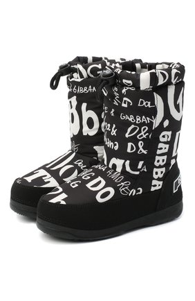 Детские сапоги DOLCE & GABBANA черно-белого цвета по цене 19100 руб., арт. DA0956/AT323/29-36 | Фото 1 Детские сапоги DOLCE & GABBANA черно-белого цвета, арт. DA0956/AT323/29-36 | Фото 1