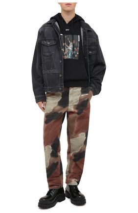 Мужские хлопковые брюки OFF-WHITE хаки цвета по цене 72800 руб., арт. 0MCA138E20FAB0016001 | Фото 2 Мужские хлопковые брюки OFF-WHITE хаки цвета, арт. 0MCA138E20FAB0016001 | Фото 2