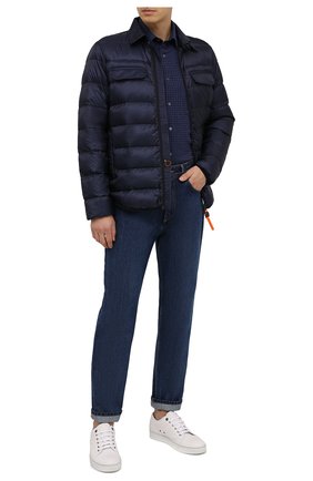 Мужская пуховая куртка ASPESI темно-синего цвета, арт. W0 I 0I05 L524 | Фото 2 (Длина (верхняя одежда): Короткие; Материал внешний: Синтетический материал; Материал подклада: Синтетический материал; Рукава: Длинные; Мужское Кросс-КТ: Верхняя одежда, Куртка-верхняя одежда; Стили: Кэжуэл; Кросс-КТ: Пуховик, Куртка; Материал утеплителя: Пух и перо)