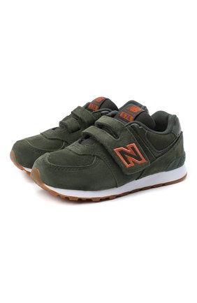 Детские кроссовки 574 NEW BALANCE темно-зеленого цвета по цене 5990 руб., арт. IV574PGO/M | Фото 1 Детские кроссовки 574 NEW BALANCE темно-зеленого цвета, арт. IV574PGO/M | Фото 1