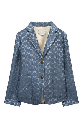 Детский шерстяной жакет GUCCI синего цвета по цене 120000 руб., арт. 629032/ZAD7L | Фото 1 Детский шерстяной жакет GUCCI синего цвета, арт. 629032/ZAD7L | Фото 1 (Рукава: Длинные; Материал внешний: Шерсть; Материал подклада: Купро; Девочки Кросс-КТ: Жакет-одежда; Ростовка одежда: 10 - 11 лет | 140 - 146см, 12 лет | 152 см, 5 лет | 110 см, 6 лет | 116 см, 8 лет | 128 см)