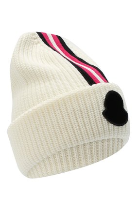 Детского шерстяная шапка MONCLER белого цвета, арт. F2-954-9Z708-10-A9403 | Фото 1 (Материал: Шерсть, Текстиль)