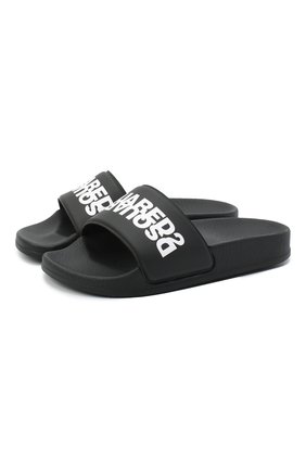 Детские шлепанцы DSQUARED2 черного цвета по цене 6720 руб., арт. 63546/PVC/28-35 | Фото 1 Детские шлепанцы DSQUARED2 черного цвета, арт. 63546/PVC/28-35 | Фото 1