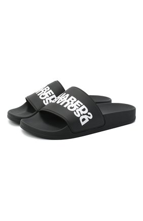 Детские шлепанцы DSQUARED2 черного цвета по цене 7445 руб., арт. 63546/PVC/36-41 | Фото 1 Детские шлепанцы DSQUARED2 черного цвета, арт. 63546/PVC/36-41 | Фото 1