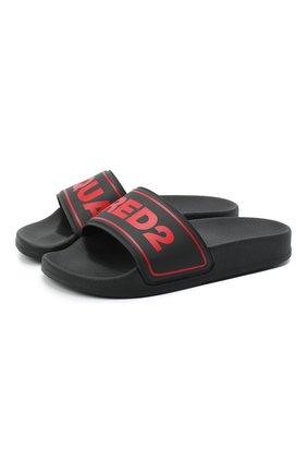 Детские шлепанцы DSQUARED2 черного цвета по цене 6930 руб., арт. 63547/PVC/28-35 | Фото 1 Детские шлепанцы DSQUARED2 черного цвета, арт. 63547/PVC/28-35 | Фото 1