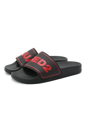 Детские шлепанцы DSQUARED2 черного цвета по цене 7650 руб., арт. 63547/PVC/36-41 | Фото 1 Детские шлепанцы DSQUARED2 черного цвета, арт. 63547/PVC/36-41 | Фото 1