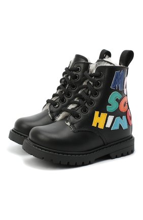 Детские кожаные ботинки MOSCHINO разноцветного цвета по цене 33750 руб., арт. 65619/RUNNER/18-27 | Фото 1 Детские кожаные ботинки MOSCHINO разноцветного цвета, арт. 65619/RUNNER/18-27 | Фото 1 (Материал утеплителя: Натуральный мех; Материал внешний: Кожа; Региональные ограничения белый список (Axapta Mercury): RU; Длина стельки: 17,3, 16)