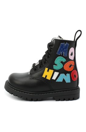 Детские кожаные ботинки MOSCHINO разноцветного цвета по цене 33750 руб., арт. 65619/RUNNER/18-27 | Фото 2 Детские кожаные ботинки MOSCHINO разноцветного цвета, арт. 65619/RUNNER/18-27 | Фото 2 (Материал утеплителя: Натуральный мех; Материал внешний: Кожа; Региональные ограничения белый список (Axapta Mercury): RU; Длина стельки: 17,3, 16)
