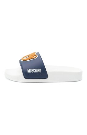 Детский шлепанцы MOSCHINO синего цвета по цене 8995 руб., арт. 65781/PVC/36-41 | Фото 2 Детский шлепанцы MOSCHINO синего цвета, арт. 65781/PVC/36-41 | Фото 2