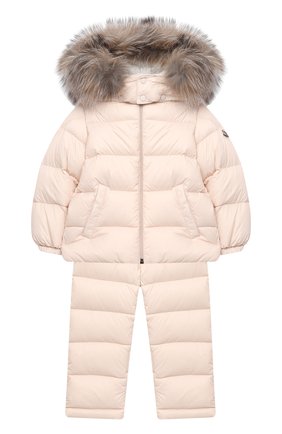 Детского комплект из куртки и брюк MONCLER светло-розового цвета по цене 57100 руб., арт. F2-951-1F504-02-53079 | Фото 1 Детского комплект из куртки и брюк MONCLER светло-розового цвета, арт. F2-951-1F504-02-53079 | Фото 1