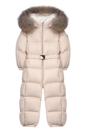 Детского пуховый комбинезон MONCLER светло-розового цвета по цене 48400 руб., арт. F2-951-1G506-02-53079/18M-3A | Фото 1 Детского пуховый комбинезон MONCLER светло-розового цвета, арт. F2-951-1G506-02-53079/18M-3A | Фото 1