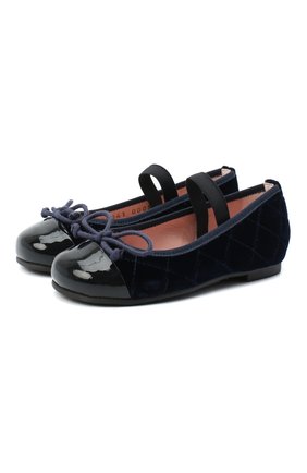 Детские балетки PRETTY BALLERINAS синего цвета по цене 10600 руб., арт. 48.406/SHADE/PALAIS | Фото 1 Детские балетки PRETTY BALLERINAS синего цвета, арт. 48.406/SHADE/PALAIS | Фото 1