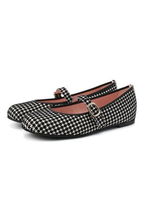 Детские замшевые балетки PRETTY BALLERINAS черно-белого цвета по цене 11650 руб., арт. 49.113-R/LIBRARY | Фото 1 Детские замшевые балетки PRETTY BALLERINAS черно-белого цвета, арт. 49.113-R/LIBRARY | Фото 1
