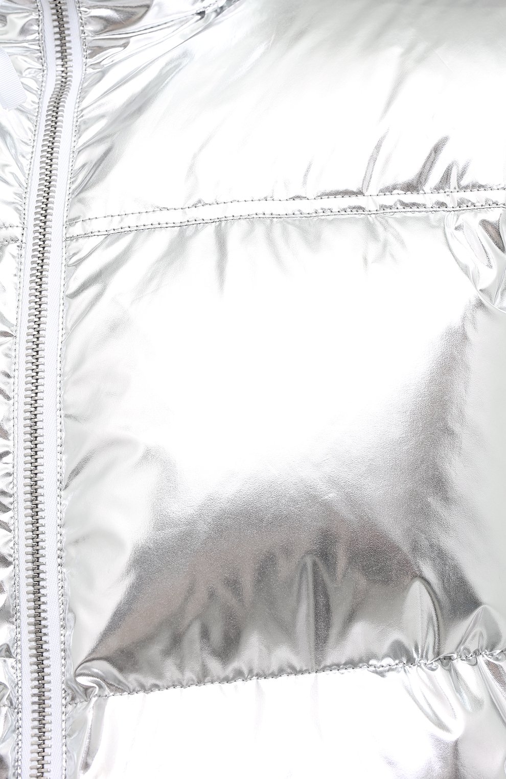 Мужская утепленная куртка VETEMENTS серебряного цвета, арт. UAH21JA924 1303/M | Фото 6 (Кросс-КТ: Куртка; Рукава: Длинные; Материал внешний: Синтетический материал; Мужское Кросс-КТ: утепленные куртки, Верхняя одежда; Материал подклада: Синтетический материал; Длина (верхняя одежда): Короткие; Стили: Кэжуэл)