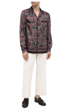 Мужская шелковая рубашка DOLCE & GABBANA бордового цвета по цене 121500 руб., арт. G5EM2T/FI103 | Фото 2 Мужская шелковая рубашка DOLCE & GABBANA бордового цвета, арт. G5EM2T/FI103 | Фото 2