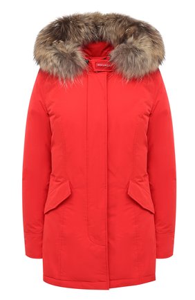 Женская пуховая парка WOOLRICH красного цвета по цене 78300 руб., арт. CFWW0U0296FR/UT0573 | Фото 1 Женская пуховая парка WOOLRICH красного цвета, арт. CFWW0U0296FR/UT0573 | Фото 1
