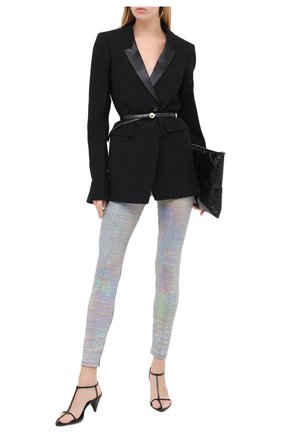 Женские леггинсы MSGM серебряного цвета по цене 16800 руб., арт. 2941MDP11 207662 | Фото 2 Женские леггинсы MSGM серебряного цвета, арт. 2941MDP11 207662 | Фото 2