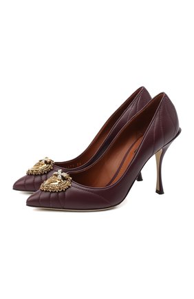 Женские кожаные туфли devotion DOLCE & GABBANA бордового цвета по цене 76200 руб., арт. CD1471/AV967 | Фото 1 Женские кожаные туфли devotion DOLCE & GABBANA бордового цвета, арт. CD1471/AV967 | Фото 1