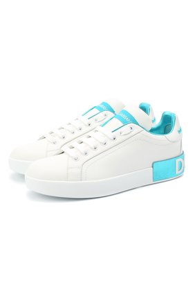 Женские кожаные кеды portofino DOLCE & GABBANA голубого цвета по цене 41000 руб., арт. CK1544/AX615 | Фото 1 Женские кожаные кеды portofino DOLCE & GABBANA голубого цвета, арт. CK1544/AX615 | Фото 1