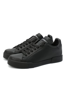 Женские кожаные кеды portofino DOLCE & GABBANA черного цвета по цене 47500 руб., арт. CK1802/AW113 | Фото 1 Женские кожаные кеды portofino DOLCE & GABBANA черного цвета, арт. CK1802/AW113 | Фото 1