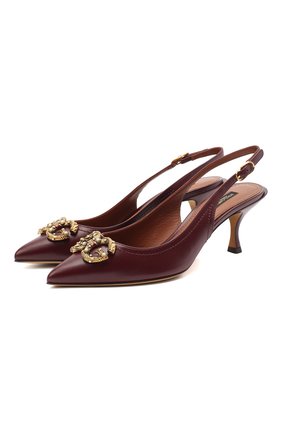 Женская кожаные туфли DOLCE & GABBANA бордового цвета по цене 59500 руб., арт. CG0448/AW562 | Фото 1 Женская кожаные туфли DOLCE & GABBANA бордового цвета, арт. CG0448/AW562 | Фото 1
