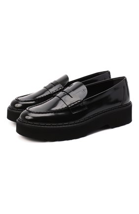 Женские кожаные лоферы TOD’S черного цвета по цене 46550 руб., арт. XXW80C0DF30MRK | Фото 1 Женские кожаные лоферы TOD’S черного цвета, арт. XXW80C0DF30MRK | Фото 1