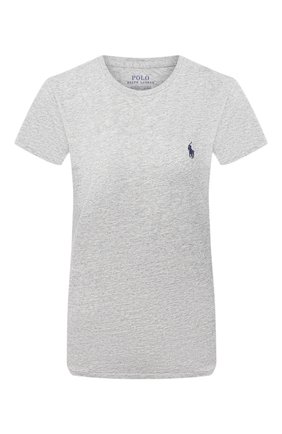 Женская хлопковая футболка POLO RALPH LAUREN серого цвета по цене 6825 руб., арт. 211734144 | Фото 1 Женская хлопковая футболка POLO RALPH LAUREN серого цвета, арт. 211734144 | Фото 1