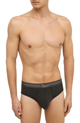 Мужские хлопковые брифы ERMENEGILDO ZEGNA хаки цвета по цене 4230 руб., арт. N3L611050 | Фото 2 Мужские хлопковые брифы ERMENEGILDO ZEGNA хаки цвета, арт. N3L611050 | Фото 2