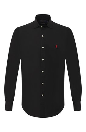 Мужская хлопковая рубашка POLO RALPH LAUREN черного цвета по цене 9560 руб., арт. 710815096 | Фото 1 Мужская хлопковая рубашка POLO RALPH LAUREN черного цвета, арт. 710815096 | Фото 1