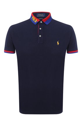Мужское хлопковое поло POLO RALPH LAUREN синего цвета по цене 13450 руб., арт. 710800380 | Фото 1 Мужское хлопковое поло POLO RALPH LAUREN синего цвета, арт. 710800380 | Фото 1