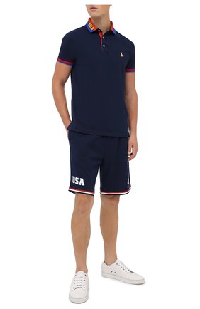 Мужское хлопковое поло POLO RALPH LAUREN синего цвета по цене 13450 руб., арт. 710800380 | Фото 2 Мужское хлопковое поло POLO RALPH LAUREN синего цвета, арт. 710800380 | Фото 2