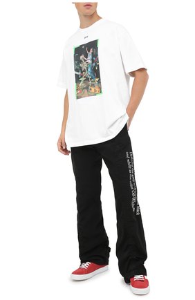 Мужская хлопковая футболка OFF-WHITE белого цвета по цене 25350 руб., арт. 0MAA038F20FAB0150155 | Фото 2 Мужская хлопковая футболка OFF-WHITE белого цвета, арт. 0MAA038F20FAB0150155 | Фото 2