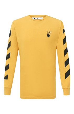 Мужская хлопковый лонгслив OFF-WHITE желтого цвета по цене 25050 руб., арт. 0MAB001F20FAB0081610 | Фото 1 Мужская хлопковый лонгслив OFF-WHITE желтого цвета, арт. 0MAB001F20FAB0081610 | Фото 1 (Рукава: Длинные; Материал внешний: Хлопок)