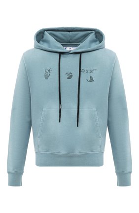 Мужской хлопковое худи OFF-WHITE голубого цвета по цене 54950 руб., арт. 0MBB034F20FAB0014310 | Фото 1 Мужской хлопковое худи OFF-WHITE голубого цвета, арт. 0MBB034F20FAB0014310 | Фото 1