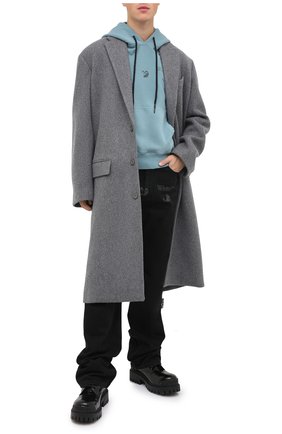 Мужской хлопковое худи OFF-WHITE голубого цвета по цене 54950 руб., арт. 0MBB034F20FAB0014310 | Фото 2 Мужской хлопковое худи OFF-WHITE голубого цвета, арт. 0MBB034F20FAB0014310 | Фото 2