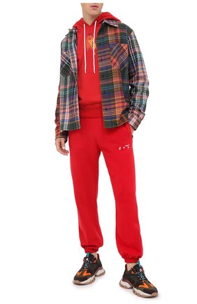 Мужской хлопковое худи OFF-WHITE красного цвета по цене 42650 руб., арт. 0MBB034F20FLE0032510 | Фото 2 Мужской хлопковое худи OFF-WHITE красного цвета, арт. 0MBB034F20FLE0032510 | Фото 2