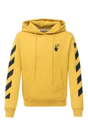 Мужской хлопковое худи OFF-WHITE желтого цвета по цене 42650 руб., арт. 0MBB034F20FLE0091610 | Фото 1 Мужской хлопковое худи OFF-WHITE желтого цвета, арт. 0MBB034F20FLE0091610 | Фото 1