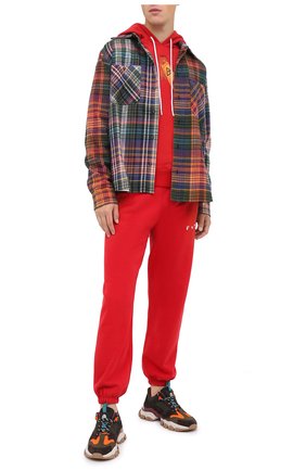 Мужской хлопковые джоггеры OFF-WHITE красного цвета по цене 37600 руб., арт. 0MCH030F20FLE0012501 | Фото 2 Мужской хлопковые джоггеры OFF-WHITE красного цвета, арт. 0MCH030F20FLE0012501 | Фото 2
