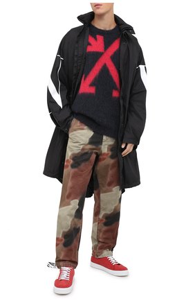Мужской свитер OFF-WHITE серого цвета по цене 89950 руб., арт. 0MHA036E20KNI0020725 | Фото 2 Мужской свитер OFF-WHITE серого цвета, арт. 0MHA036E20KNI0020725 | Фото 2