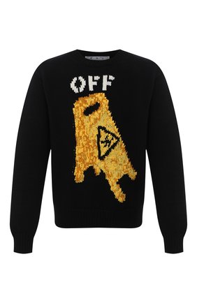 Мужской свитер из шерсти и хлопка OFF-WHITE черного цвета по цене 77350 руб., арт. 0MHE054F20KNI0021018 | Фото 1 Мужской свитер из шерсти и хлопка OFF-WHITE черного цвета, арт. 0MHE054F20KNI0021018 | Фото 1