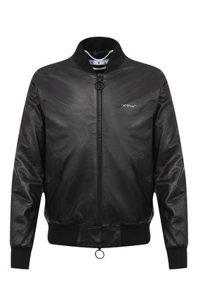 Мужской кожаный бомбер OFF-WHITE черного цвета по цене 173000 руб., арт. 0MJA055F20LEA0011001 | Фото 1 Мужской кожаный бомбер OFF-WHITE черного цвета, арт. 0MJA055F20LEA0011001 | Фото 1
