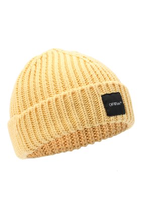 Мужская шерстяная шапка OFF-WHITE желтого цвета по цене 19200 руб., арт. 0MLC001F20KNI0011800 | Фото 1 Мужская шерстяная шапка OFF-WHITE желтого цвета, арт. 0MLC001F20KNI0011800 | Фото 1