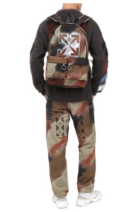 Мужской текстильный рюкзак OFF-WHITE хаки цвета по цене 45100 руб., арт. 0MNB003E20FAB0036060 | Фото 2 Мужской текстильный рюкзак OFF-WHITE хаки цвета, арт. 0MNB003E20FAB0036060 | Фото 2