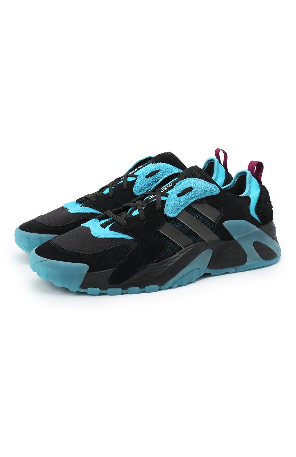 Мужские синие комбинированные кроссовки streetball low ADIDAS ORIGINALS  купить в интернет-магазине ЦУМ, арт. FW1216