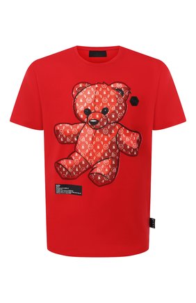 Мужская хлопковая футболка PHILIPP PLEIN красного цвета по цене 44370 руб., арт. F20C MTK4763 PJY002N | Фото 1 Мужская хлопковая футболка PHILIPP PLEIN красного цвета, арт. F20C MTK4763 PJY002N | Фото 1